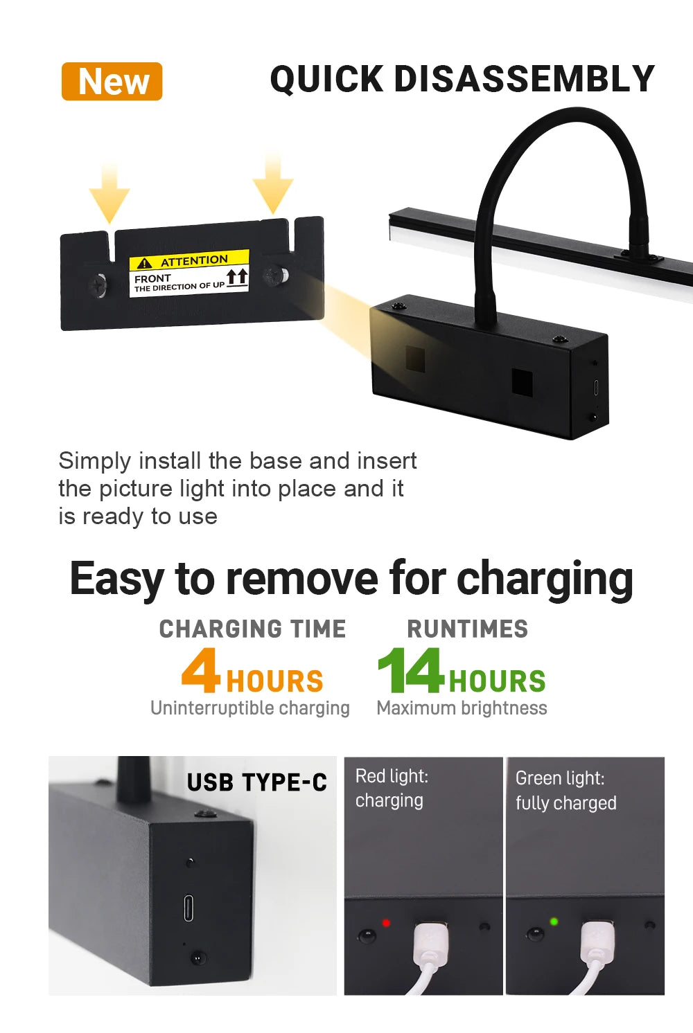 Applique Murale LED Rechargeable - Luminaire Flexible et Sans Fil pour un Éclairage Moderne