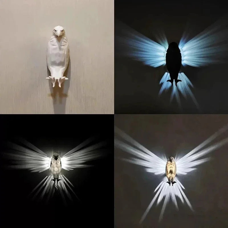Lampe Murale en Forme d'Oiseau: Projecteur Créatif, Décor Moderne de Maison