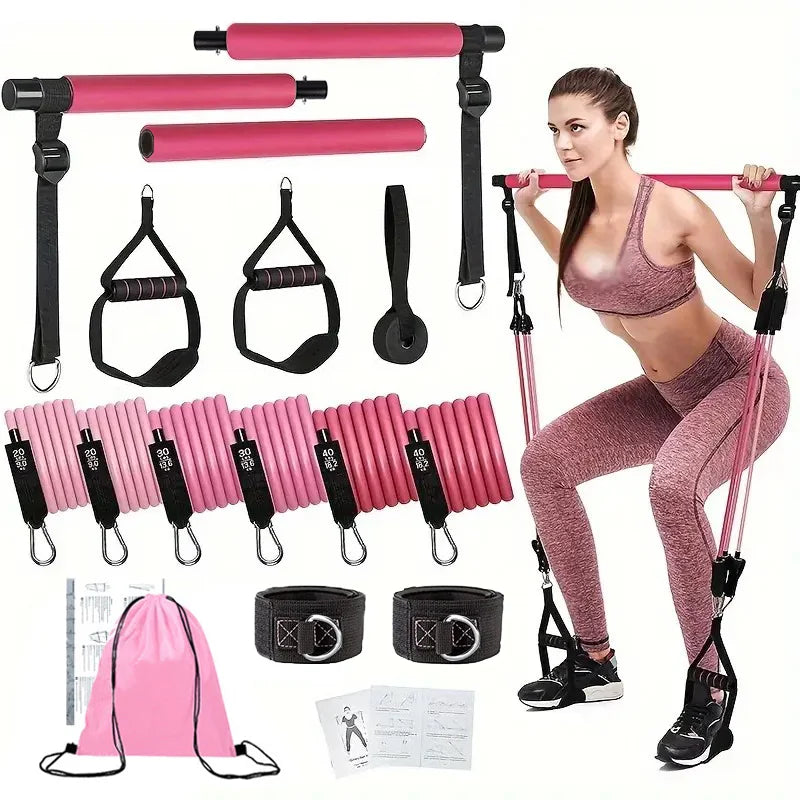 Kit de Tension de Pilates Portable avec Bandes de Résistance en Latex