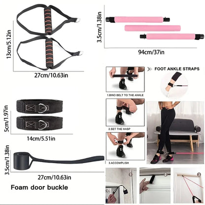 Kit de Tension de Pilates Portable avec Bandes de Résistance en Latex