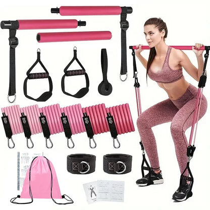Kit de Tension de Pilates Portable avec Bandes de Résistance en Latex